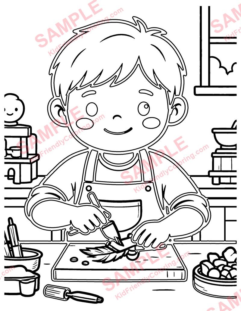 Toy Shopkeeper coloring page preview