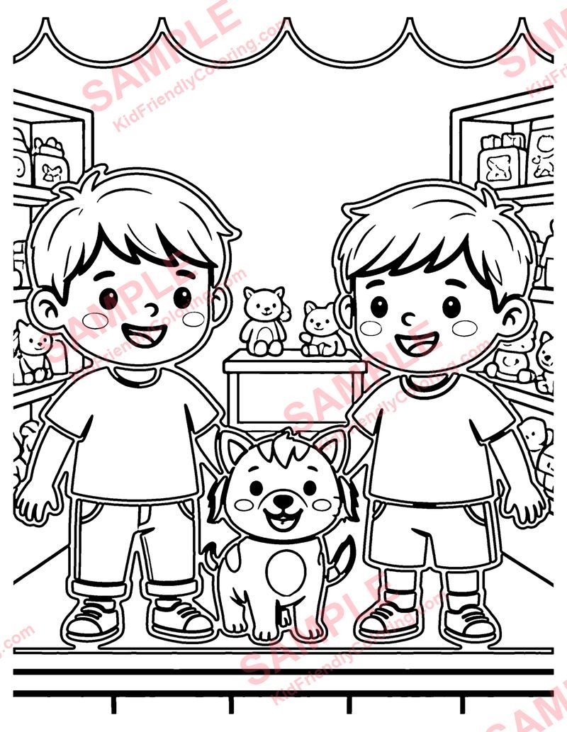 Toy Store Window coloring page preview