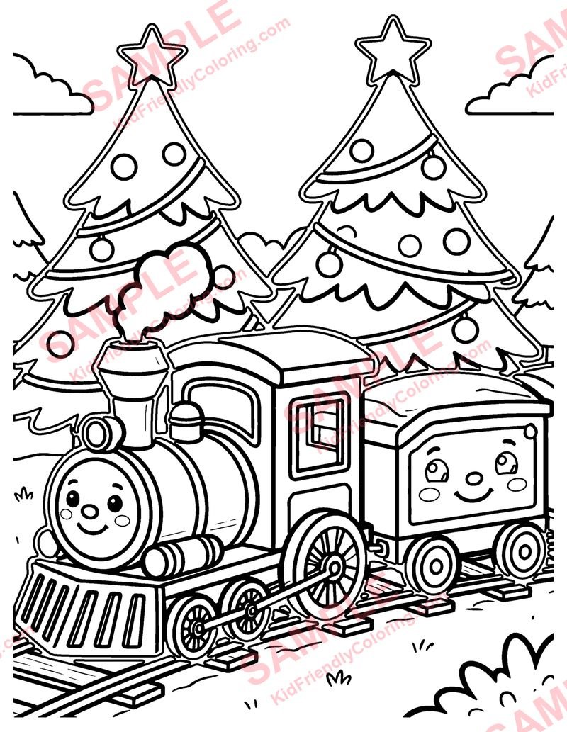 Toy Train coloring page preview