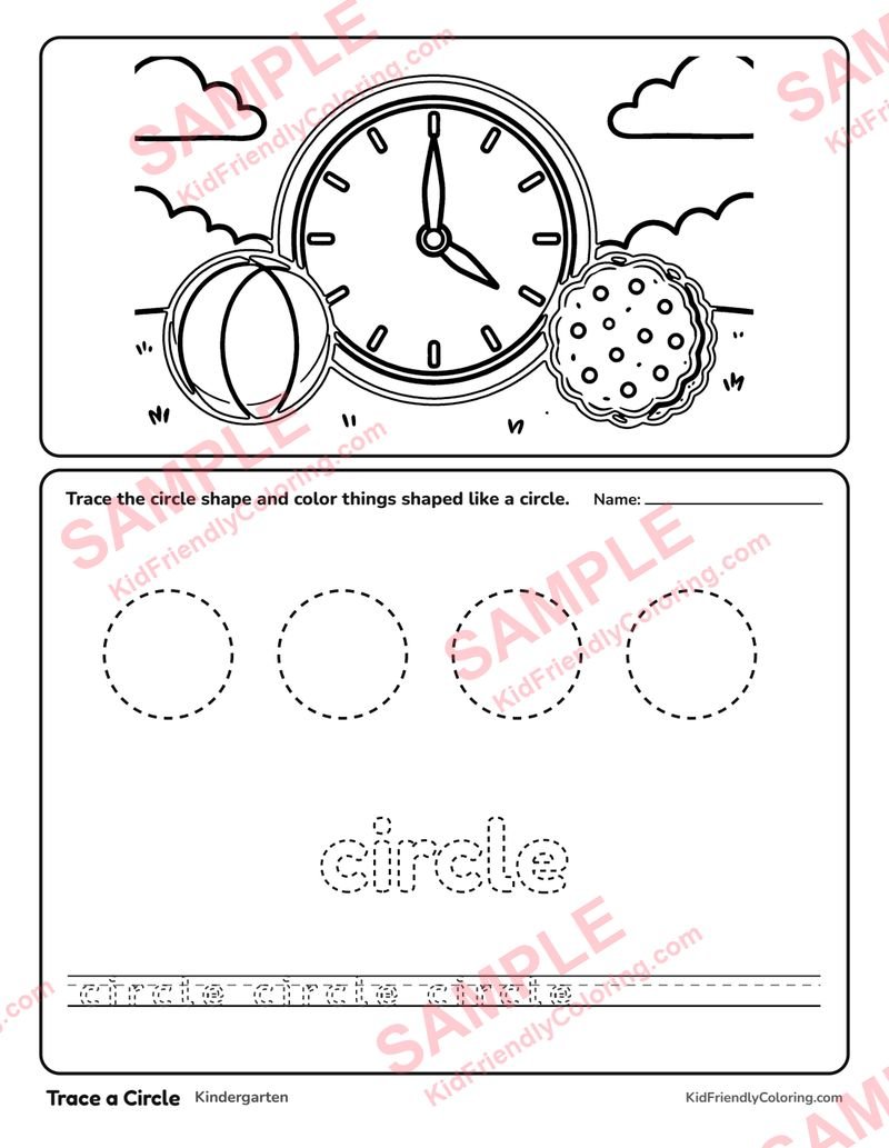Trace a Circle coloring page preview