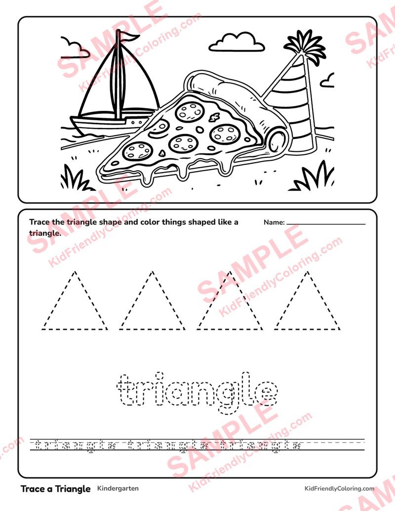 Trace a Triangle coloring page preview