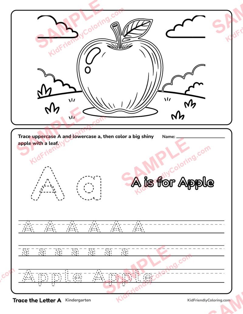 Trace the Letter A coloring page preview