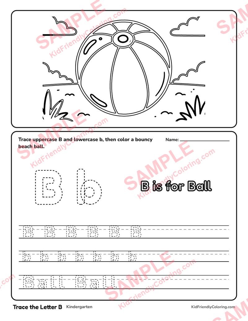 Trace the Letter B coloring page preview
