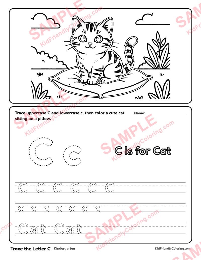 Trace the Letter C coloring page preview