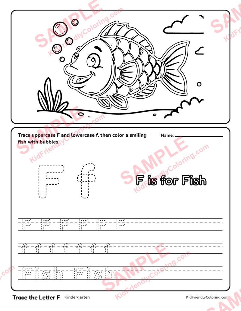 Trace the Letter F coloring page preview