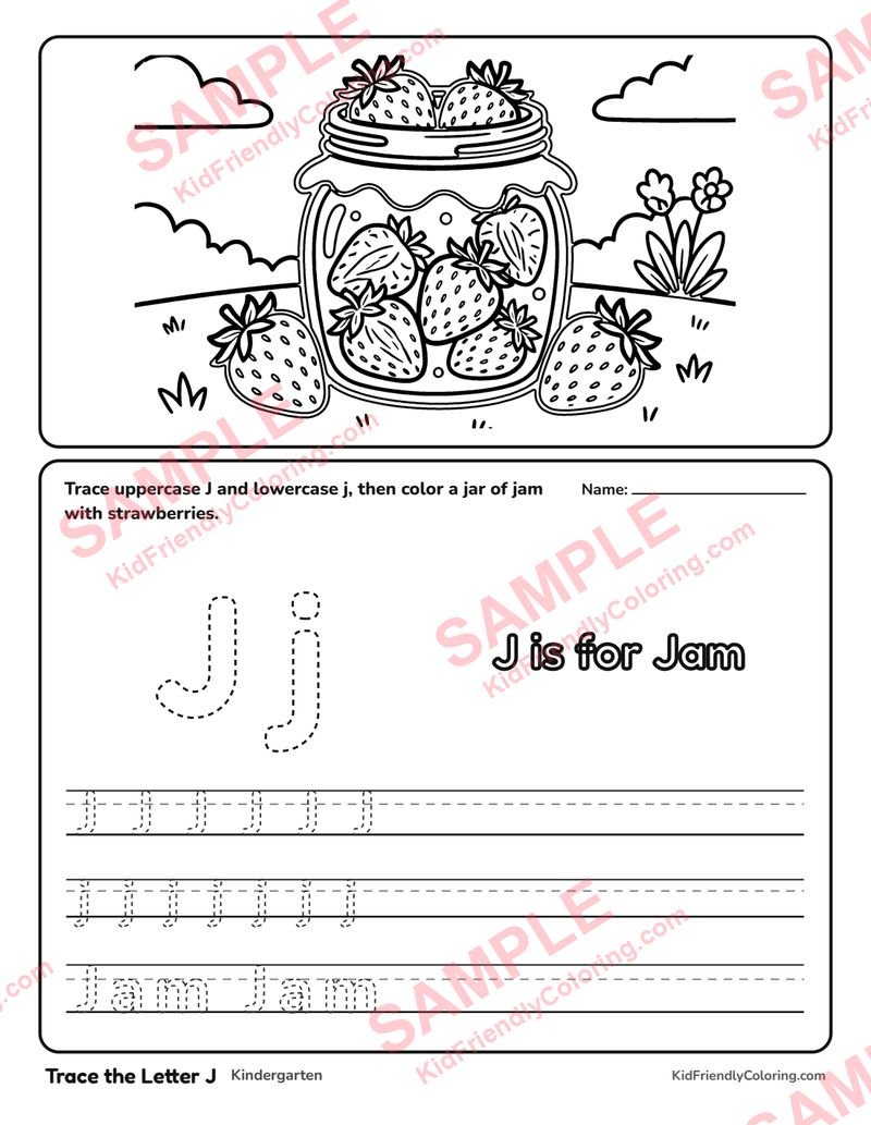 Trace the Letter J coloring page preview