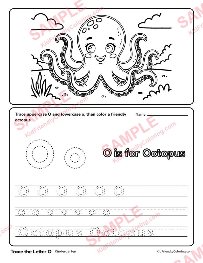 Trace the Letter O coloring page preview