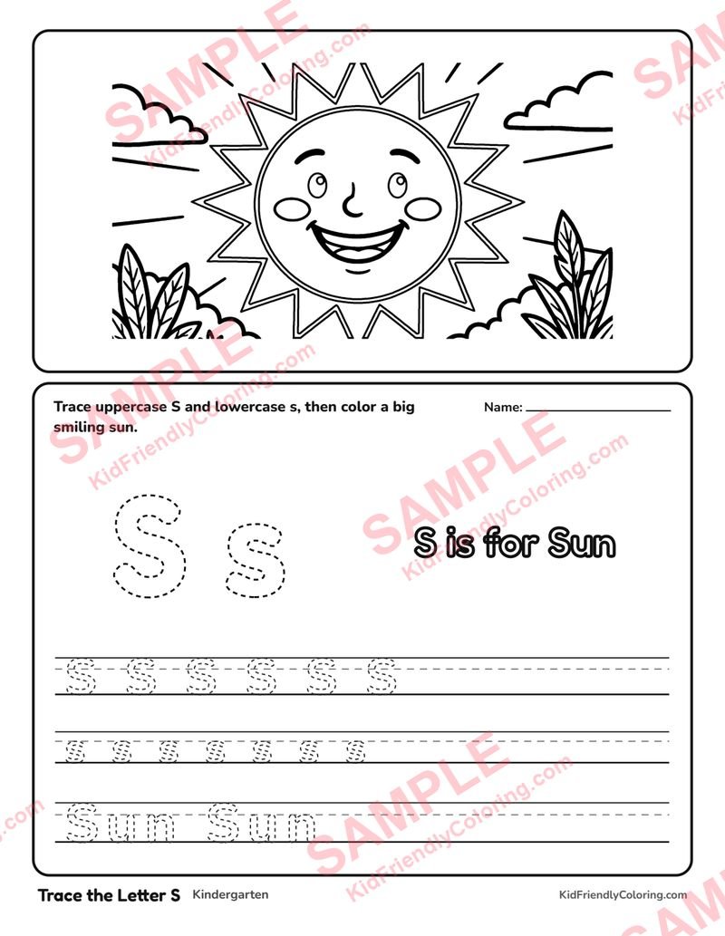 Trace the Letter S coloring page preview