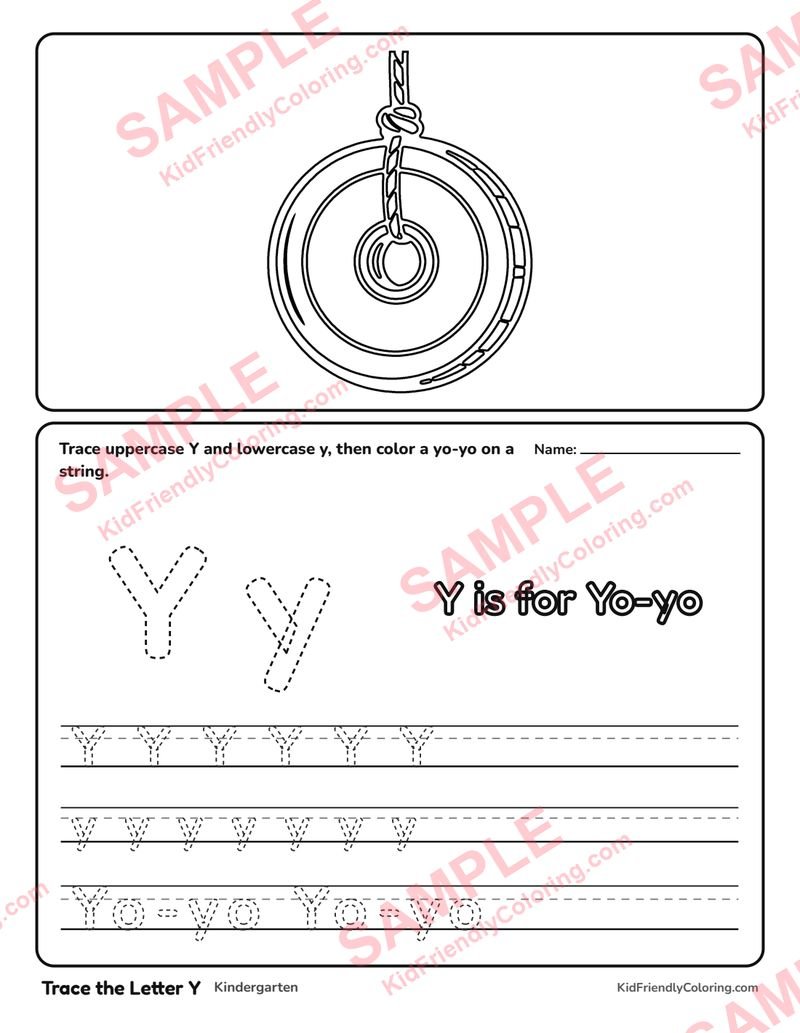Trace the Letter Y coloring page preview