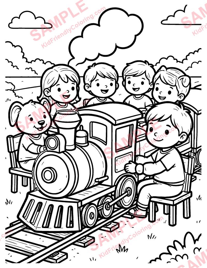 Train Table coloring page preview