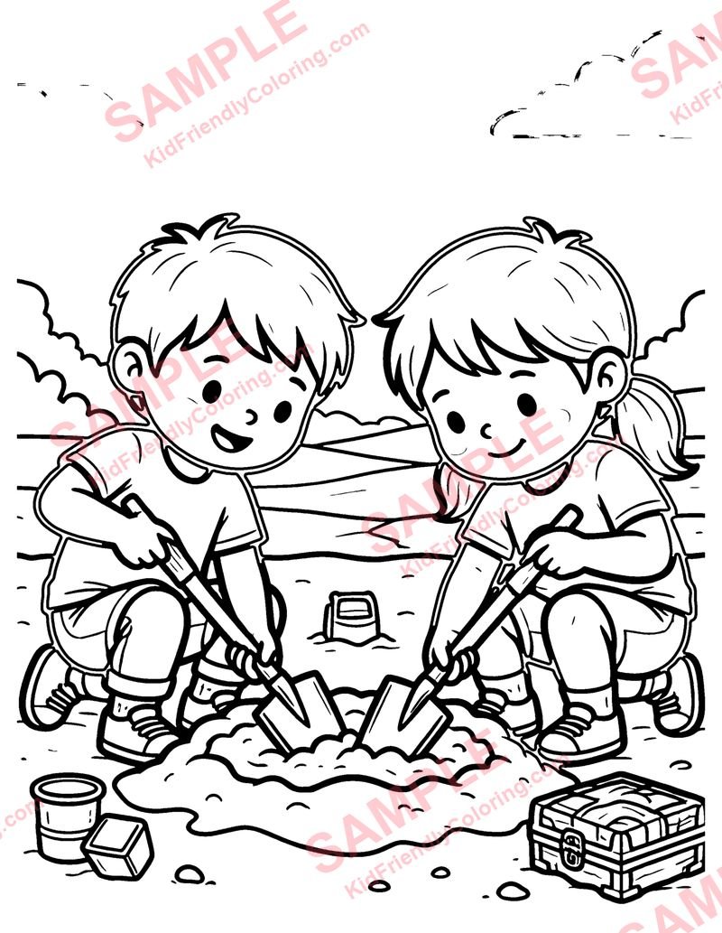 Treasure Dig coloring page preview
