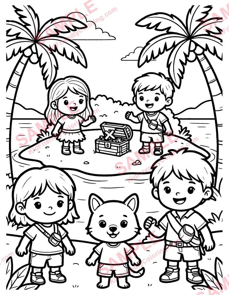 Treasure Island coloring page preview