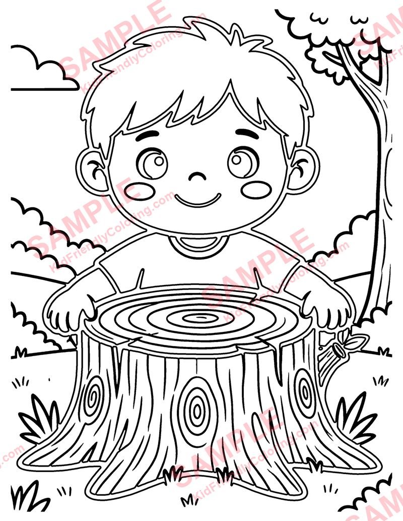 Tree Stump coloring page preview