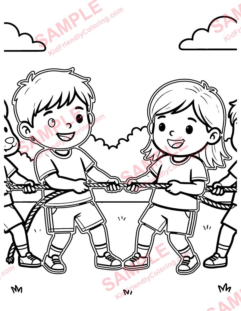 Tug of War coloring page preview