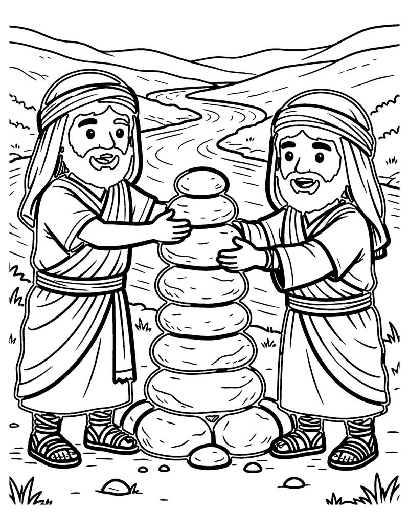Twelve Memory Stones coloring page preview