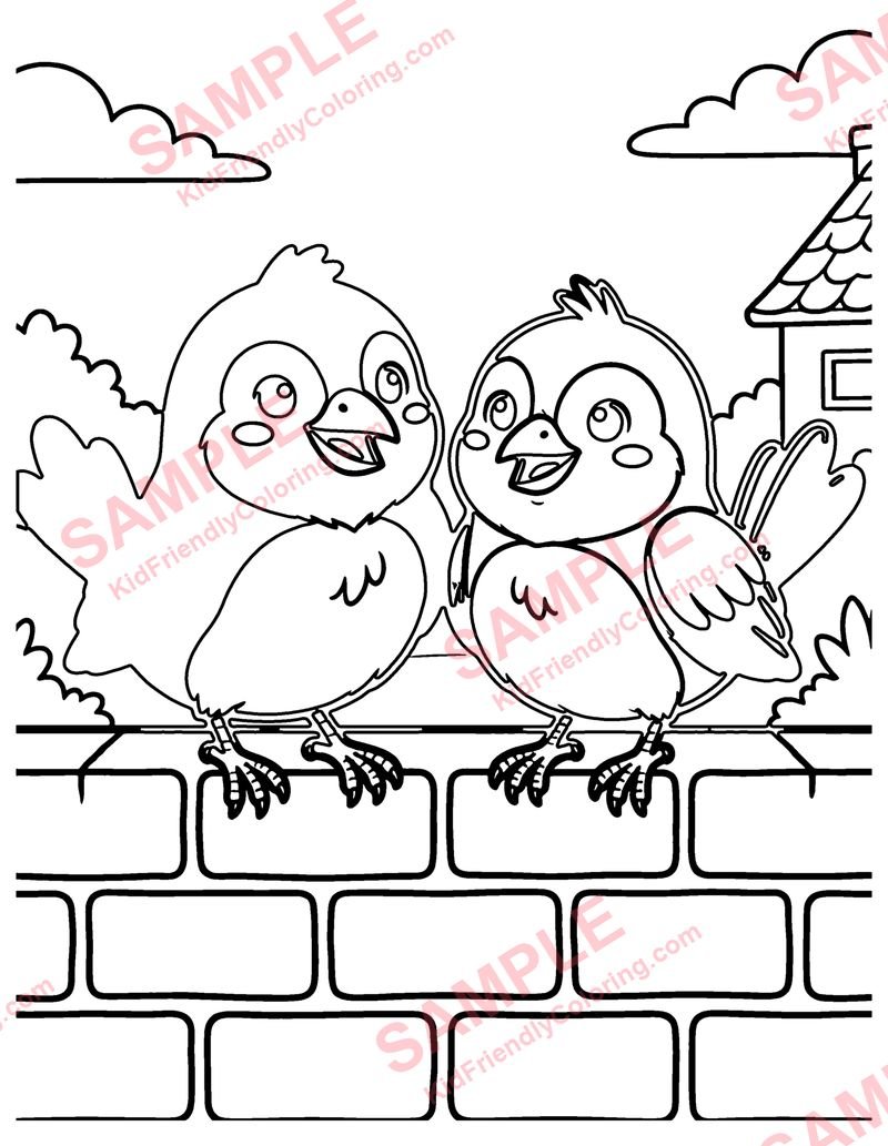 Two Little Blackbirds coloring page preview