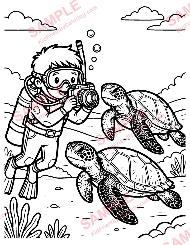 Underwater Camera coloring page preview