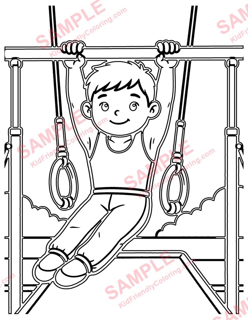 Uneven Bars coloring page preview