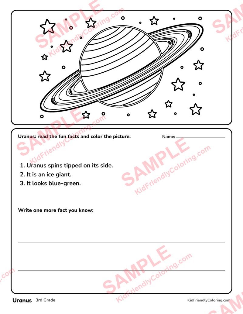 Uranus coloring page preview
