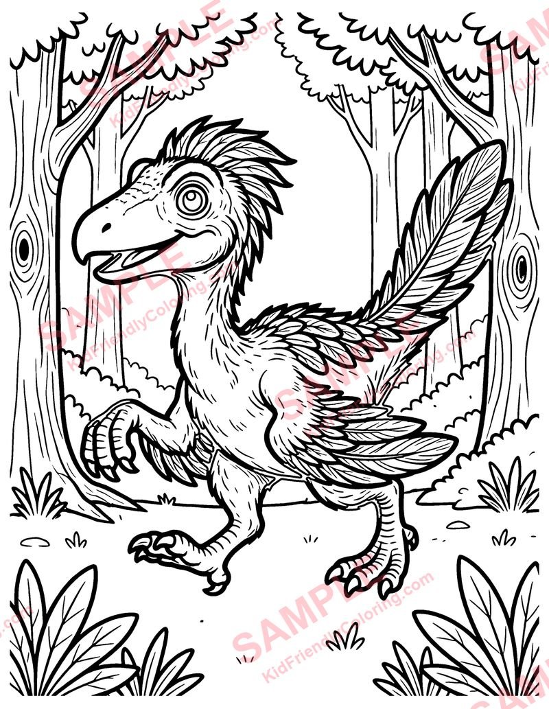 Utahraptor coloring page preview