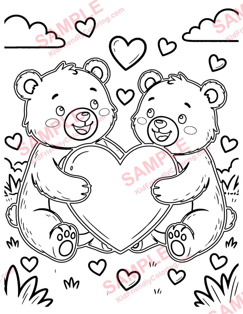 Valentine's Day coloring page preview