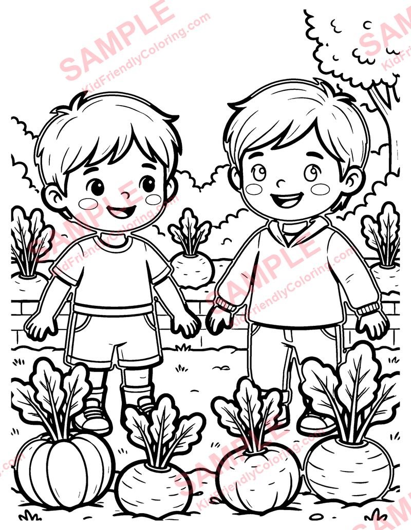 Vegetable Garden coloring page preview