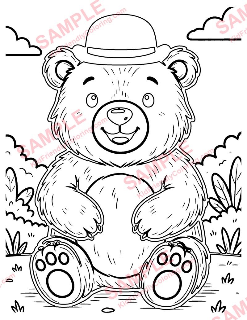 Vintage Bear coloring page preview