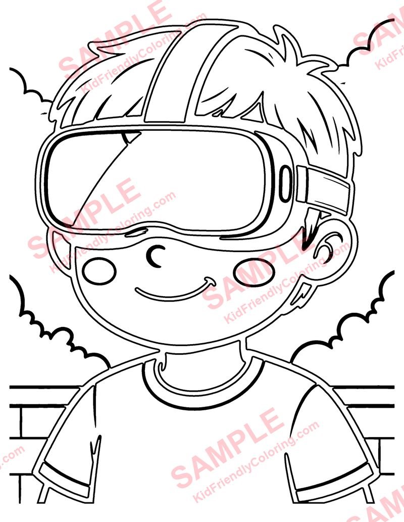 Virtual Reality coloring page preview