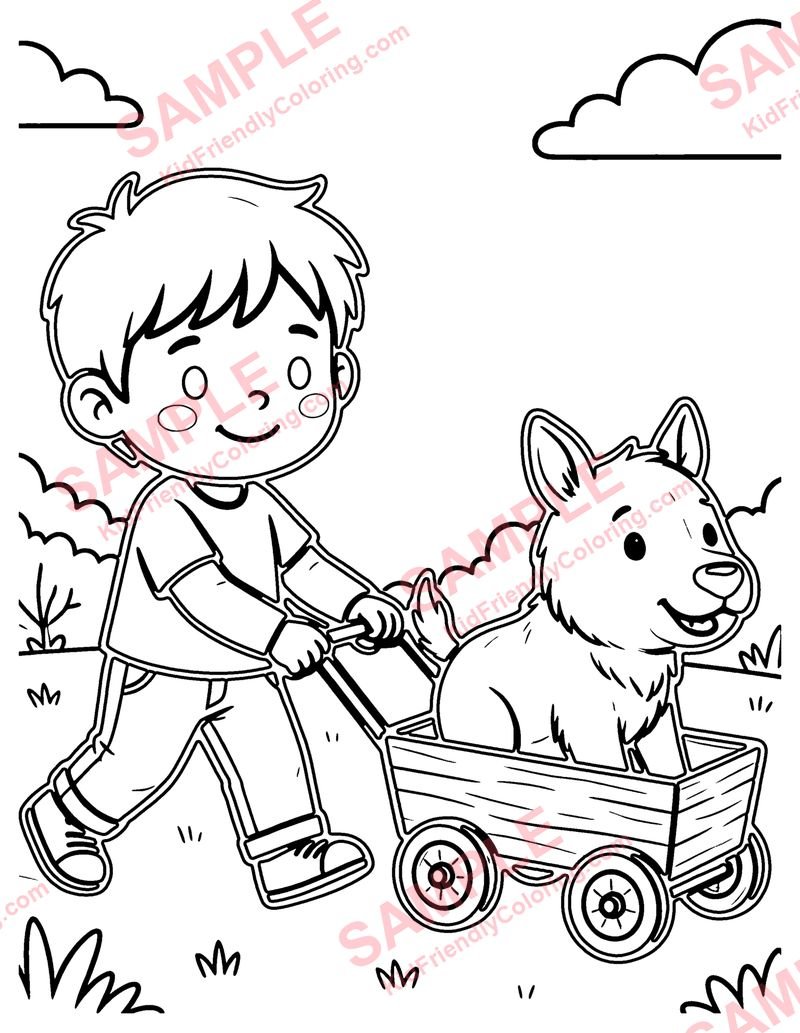 Wagon Ride coloring page preview