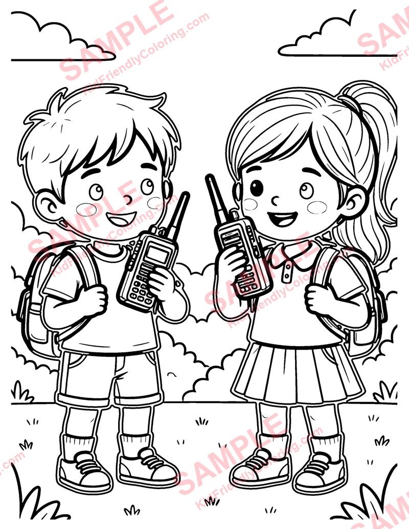 Walkie-Talkies coloring page preview