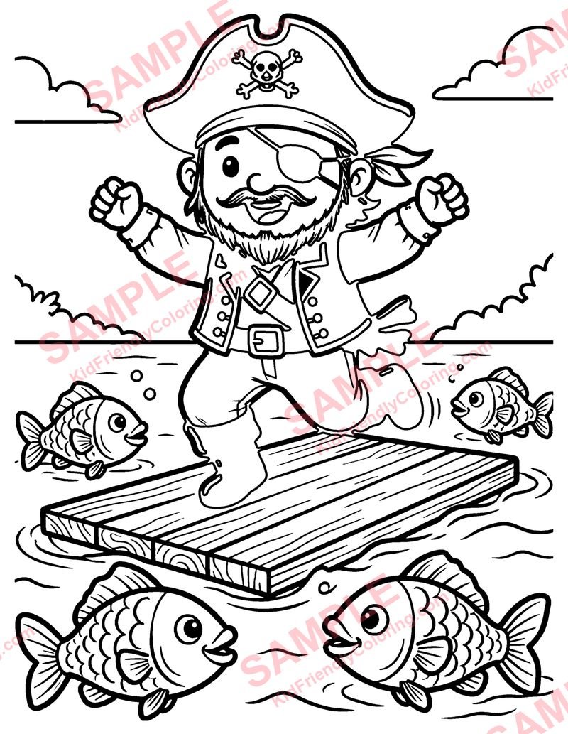 Walking the Plank coloring page preview