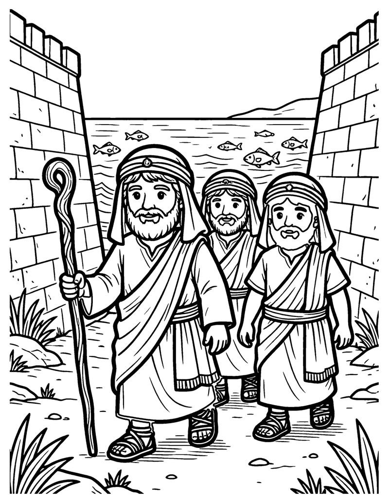 Walking Through the Sea coloring page preview