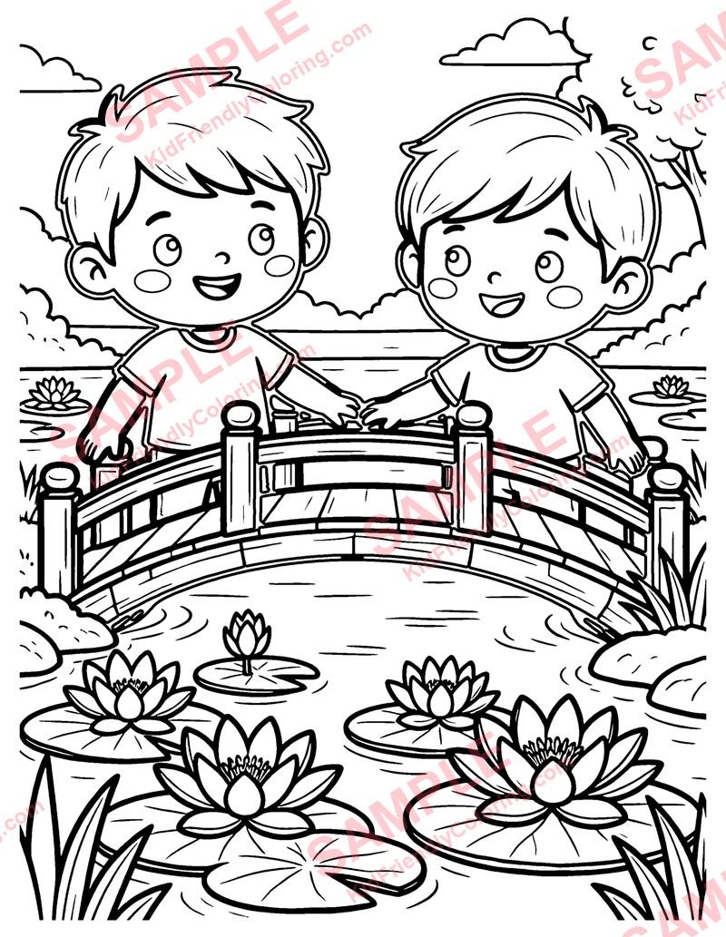 Water Lilies coloring page preview
