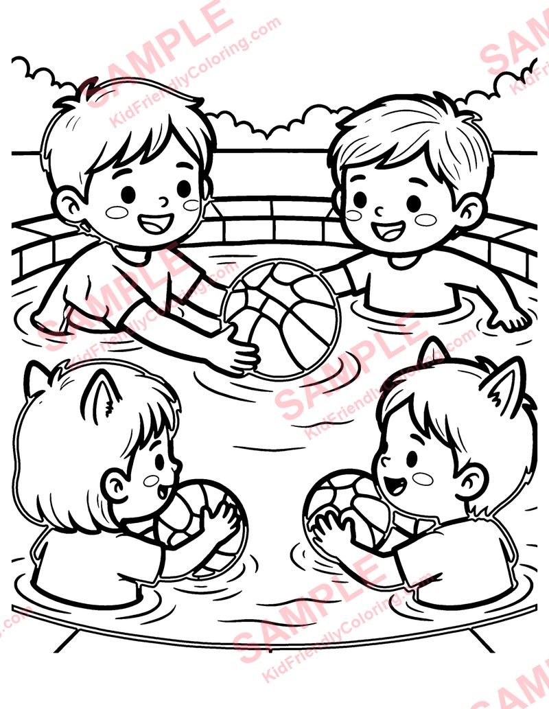 Water Polo coloring page preview
