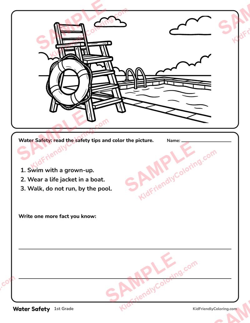 Water Safety coloring page preview
