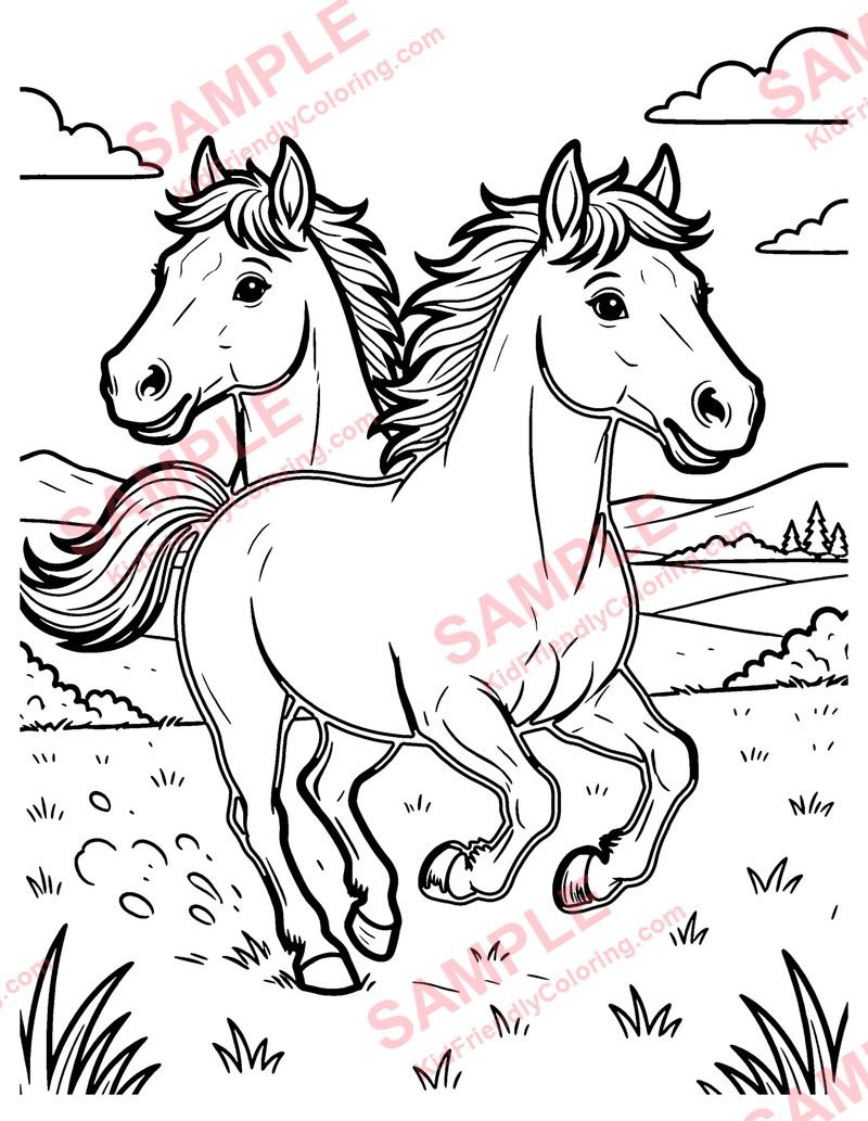 Wild Mustang coloring page preview