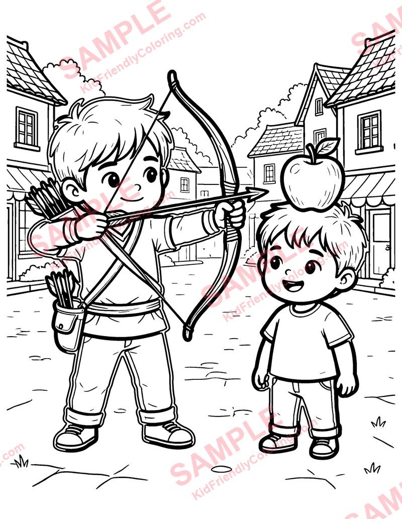 William Tell's Apple coloring page preview