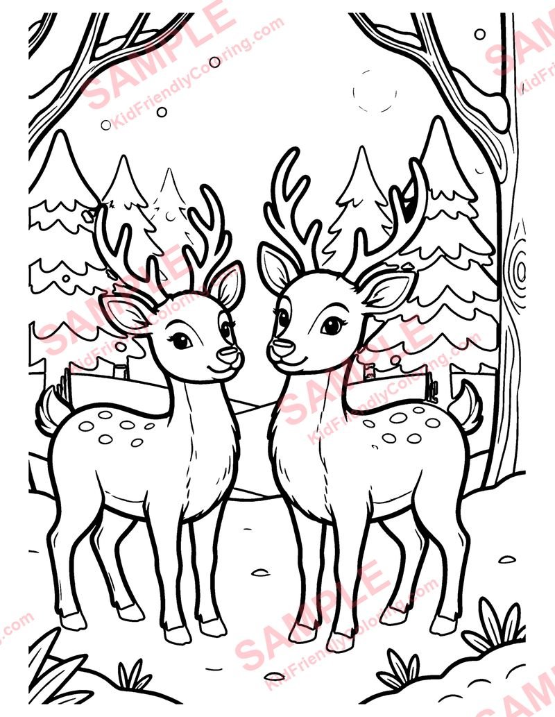 Winter Forest coloring page preview