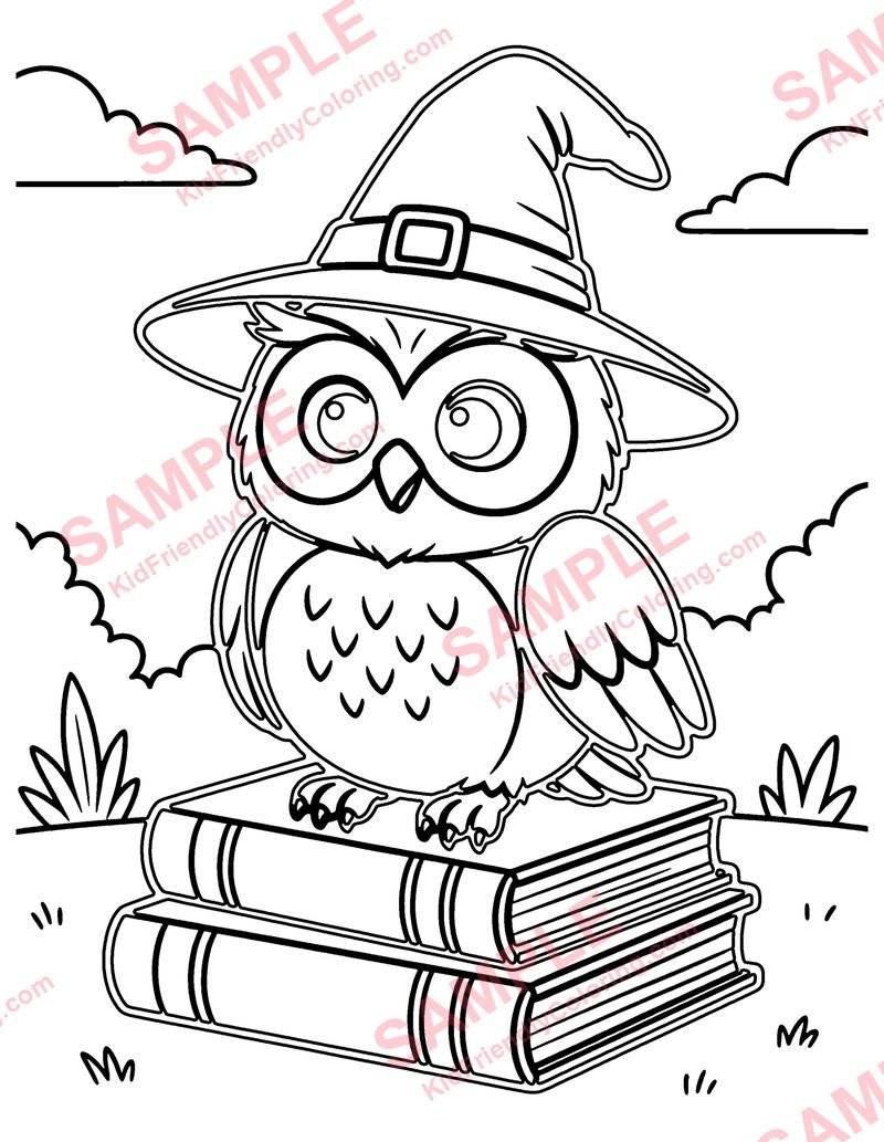 Wizard Owl coloring page preview