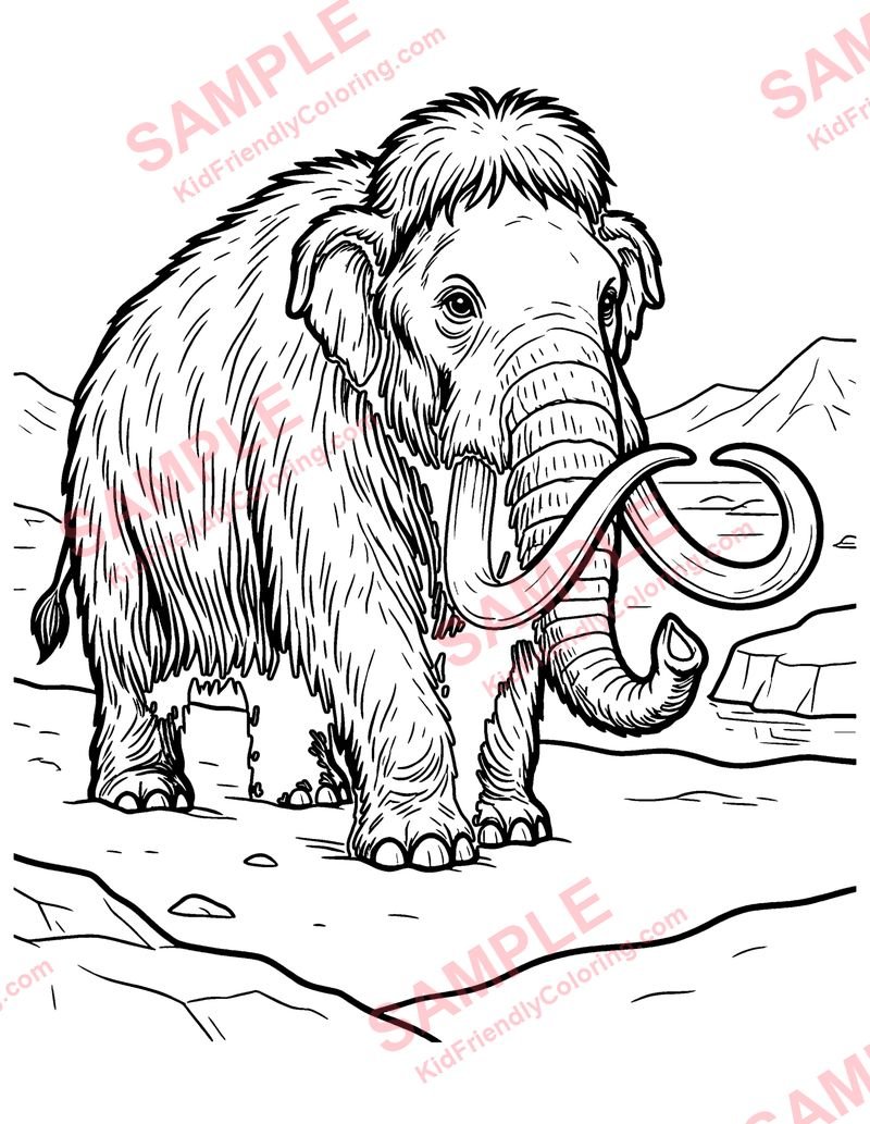Woolly Mammoth coloring page preview