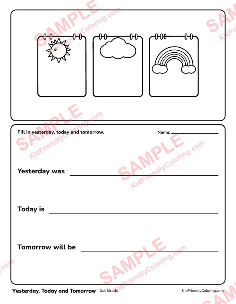 Yesterday, Today and Tomorrow coloring page preview