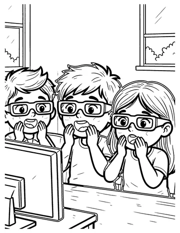 3D Glasses coloring page
