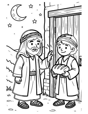 A Friend at Midnight coloring page