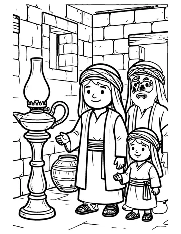 A Lamp on a Stand coloring page