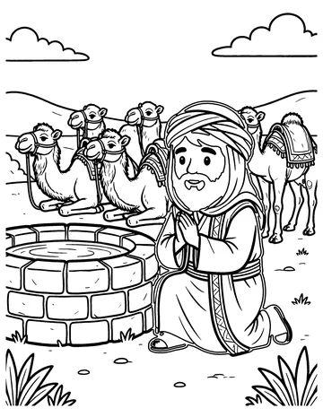 A Prayer at the Well coloring page
