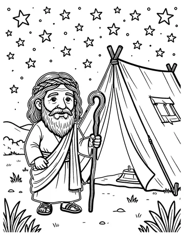 Abraham Counts the Stars coloring page