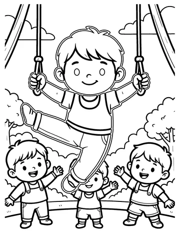 Acrobats coloring page