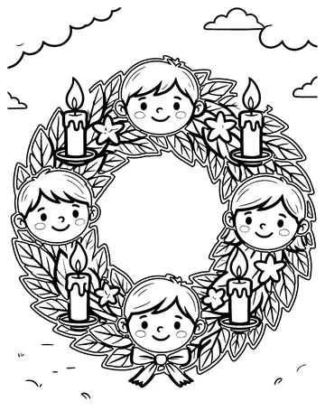 Advent Wreath coloring page