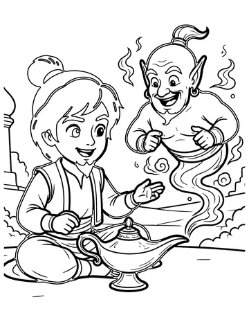 Aladdin's Magic Lamp coloring page