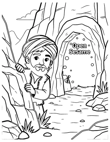 Ali Baba and the Forty Thieves coloring page